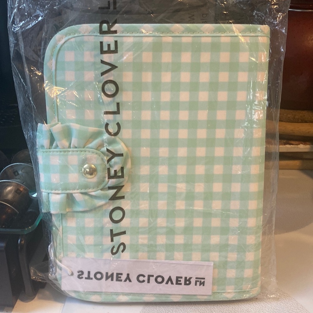 NWT Stoney Clover Lane mint gingham ruffle notebook